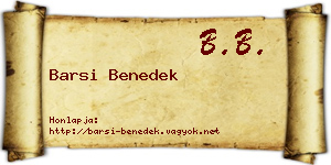 Barsi Benedek névjegykártya